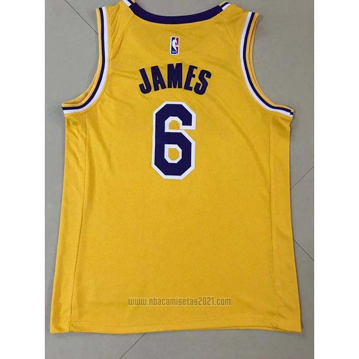 Camiseta Los Angeles Lakers LeBron James #6 Icon 2021-22 Amarillo